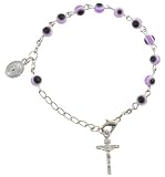 Purple Evil Eye Decade Rosary Bracelet
