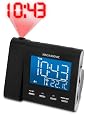 Magnasonic MAG-MM176K AM/FM Projection Clock Radio with Dual Alarm, Auto Time Set/Restore, Temperature Display, and Battery Backup