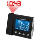 Magnasonic MAG-MM176K AM/FM Projection Clock Radio with Dual Alarm, Auto Time Set/Restore, Temperature Display, and Battery Backupby Magnasonic