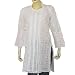 Womens Cotton Short Long Sleeve Top Shirt Blouse Chikan Embroidery Size L
