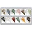 Semi-Precious Stone Hexagon Pendulum in Six Faceted Sides - Set of 12