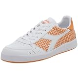  : Diadora Heritage Men's B. Elite Net Sneaker,White/Tangerine,7.5 M