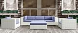 3pc Elayne Outdoor Patio Sofa Sectional Seating Set w/ Sunbrella Cushions By Azzurro Living