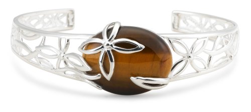 Sterling Silver Tiger-Eye Floral Bracelet by David Sigal
