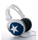 Mix-Style - Star-Navy - Casque audio filaire pour iPhone/iPod/mp3 - Blanc/Bleu marine