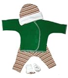 Green Holiday Stripes 4 Piece Set (Newborn 0-3 Months to 12 lbs)