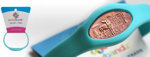 Wearable Souvenir Pennybandz Bracelet for elongated coins - Color Ocean Turquoise