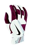 Nike GB0305 Diamond Elite Pro Batting Gloves - White/Team Maroon