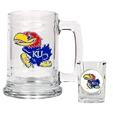 Kansas Jayhawks KU Beer Mug & Shot Glass Set