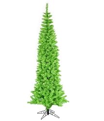 9' Pre-Lit Green Ashley Spruce Artificial Pencil Christmas Tree - Green Lights
