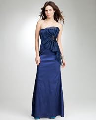 Long Taffeta Organza Strapless Gown - WEB EXCLUSIVE