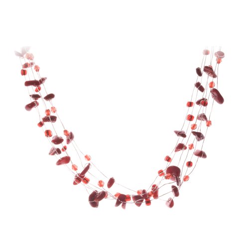 Oi! Coral On Sillk Handstrung Necklace
