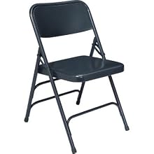 National Public Seating 300 Series All Steel Premium Folding Chair with Triple Brace, 480 lbs Capacity, Char-Blue (Carton of 4)