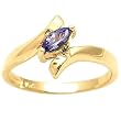 14K Yellow Gold Tanzanite and Diamond Ring