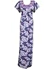 Womans Boho Kaftan Foral Printed Purple Caftan Cotton Knit Night Gown Dress Size Xl