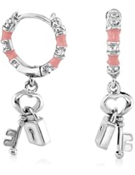 Lauren G Adams Childs Rhodium Lock and Key Dangle Earrings