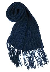 Handmade Acrylic Scarf - Simply Blue (100% Knitted By Hand/ Men Favorite)