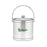 NCAA South Florida Bulls Brushed Chrome Mylar Ice Bucket with Acrylic Cover, 3-Quart
