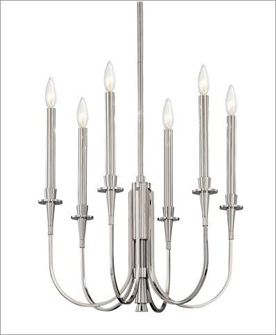 Heirloom Six Light Candle Chandelier Finish: Satin Nickel