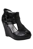 41zja8KMsFL. SL160  Torrid Plus Size Harness Cuff Wedge Heel   Black (Wide Width)