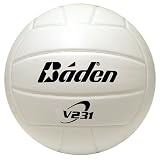 Baden Official Size 5 Deluxe Synthetic Leather Volleyball, White
