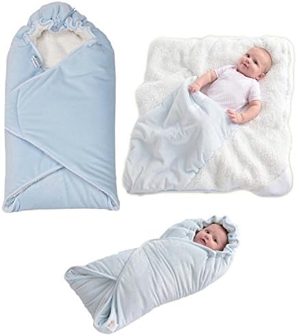 TTBOO Baby Wrap Swaddle 3 in 1 Newborn Blanket Sleeping Bag,Sky Blue