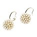 Tagoo Girl's Alloy Luxury Aound Style Yellow Gold Pearl Earrings