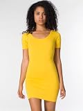 American Apparel Cotton Spandex Jersey Double U-Neck Dress