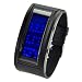 IDEALTIME スクロール LED ウォッチ メンズ 腕時計 ブルーLEDブラックラバー
