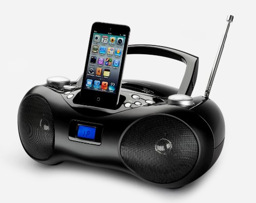 DGC GmbH Dual P39i Portable Boombox (Apple iPod/iPhone Dock, CD-Player, UKW Tuner) schwarz