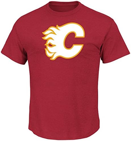 Calgary Flames Majestic NHL Vintage Tek Patch Embroidered Premium T-Shirt