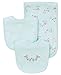 Little Me Baby Girls' 3 Piece Bib and Burp Set, Floral, Mint Print, One Size
