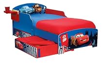 Disney Cars Toddler Bed with Underbed Storage and Bedside Shelf