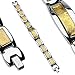 316L Stainless Steel Bracelet with Dragon Engraved Gold Plated Links - Length 9" (229mm) - Width 16mm