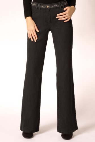 Per Una Fashion Embroidered Waist Bootleg Trousers clothing