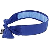 Ergodyne Chill-Its 6700CT Evaporative Cooling Bandana with Cooling Towel Material - Tie, Solid Blue
