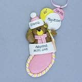 Baby Girl First Christmas Stocking Personalized Ornament