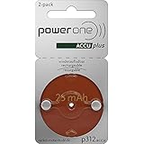 PowerOne ACCU plus Size 312 Rechargeable Hearing Aid Batteries