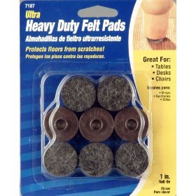 Waxman 4718795N 1-Inch Nail On Round Felt Pads, Brown