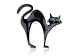 Unique Halloween Scary Black Cat Emerald Crystal Eyes Enamel Spooky Pin Brooch