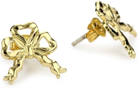 Bing Bang Yellow Gold Tiny Bow Stud Earrings