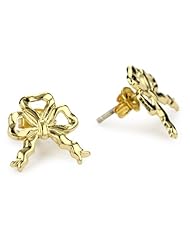 Bing Bang Yellow Gold Tiny Bow Stud Earrings