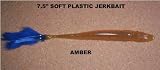 7.5 Soft Plastic Jerkbait - (8 count) Amber with various tail colors