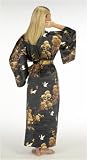 Ladies Silk Kimono 'Enchanted Crane' - Black