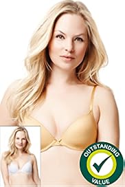 2 Pack Underwired Padded Plunge T-Shirt A-D Bras