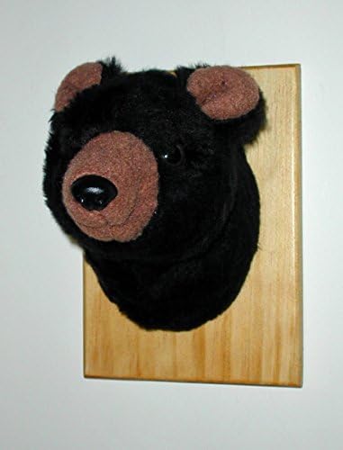 Plush Black Bear Head"Clark" Tiny Plaque Mount
