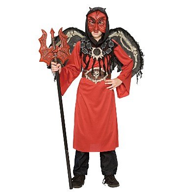 Boy's Underworld Messenger Dress Up Halloween Costume - Red and Black Size Large 8-10