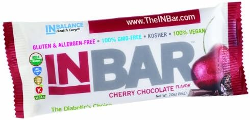 In Balance Health Corp INBar, Certified USDA, 100% GMO-Free, Gluten-Free, Vegan, Kosher, Allergen-Free, healthy snack alternative bar, Chocolate Cherry, (Pack of 12)