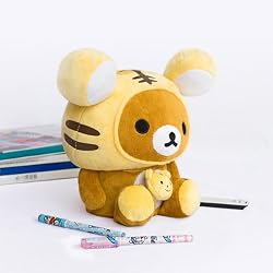 [Rilakkuma - Chocolate] Plush Gadget Storage Box / Trinket Box / Pen Pencil Holder (9.8 inch height)