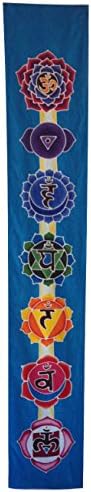 Karma Yoga Organic Cotton Chakra Banner Hand Dyed Batik Wall Hanging
